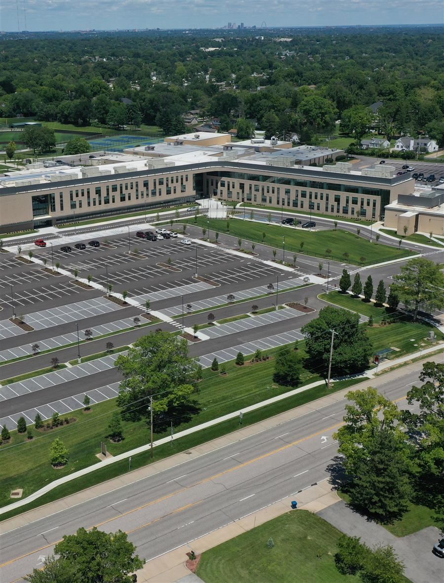 outside drone vantage point photo of LHS